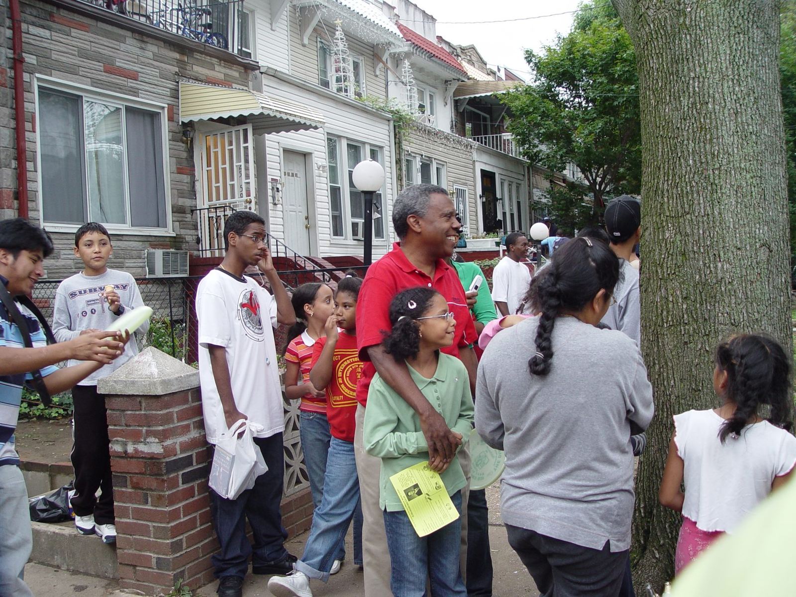Neighbors at Diallo Stevens’ ice cream event in East Elmhurst