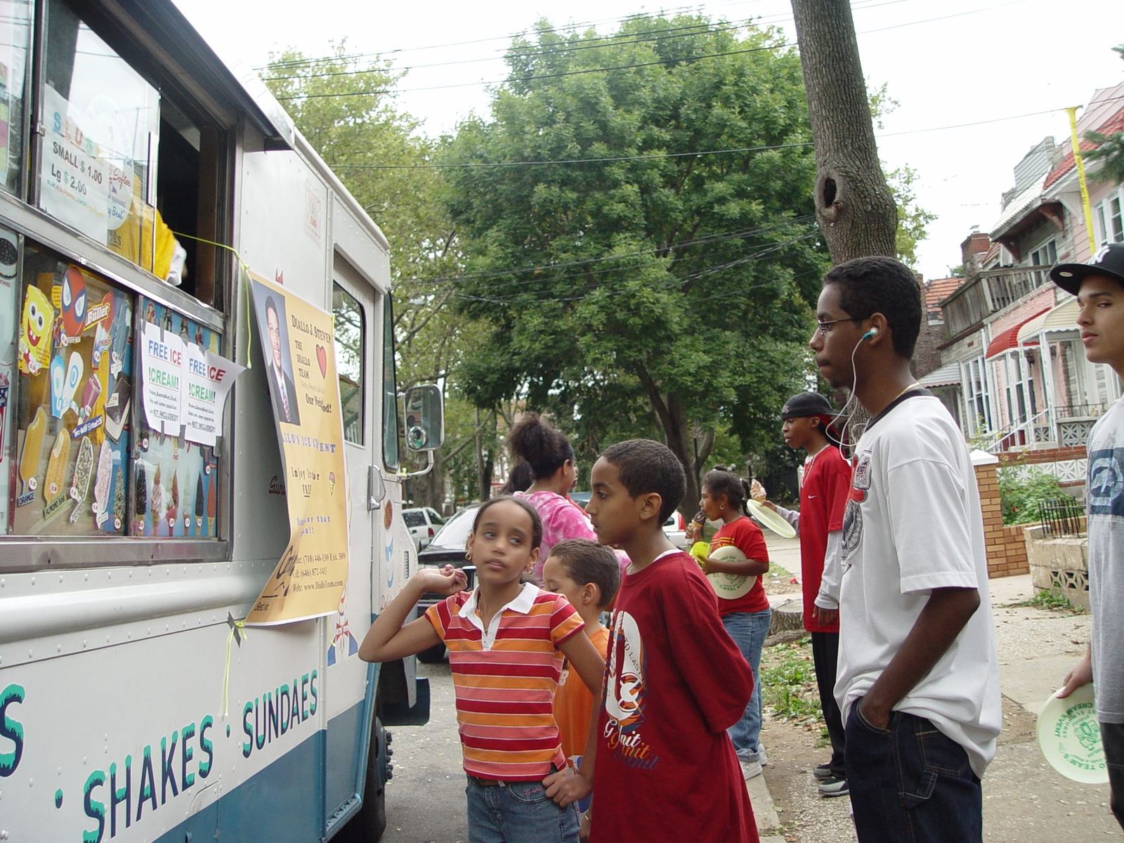 Neighbors at Diallo Stevens’ ice cream event in East Elmhurst