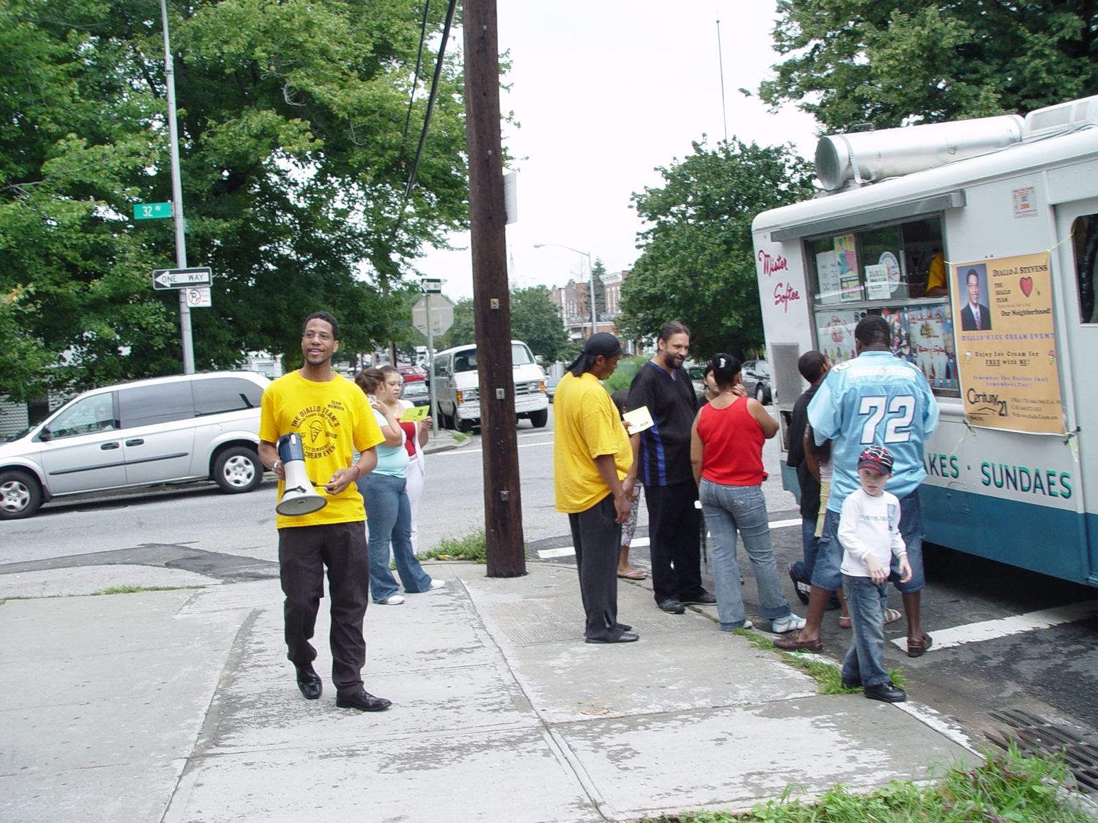 Neighbors at Diallo Stevens’ ice cream event in East Elmhurst