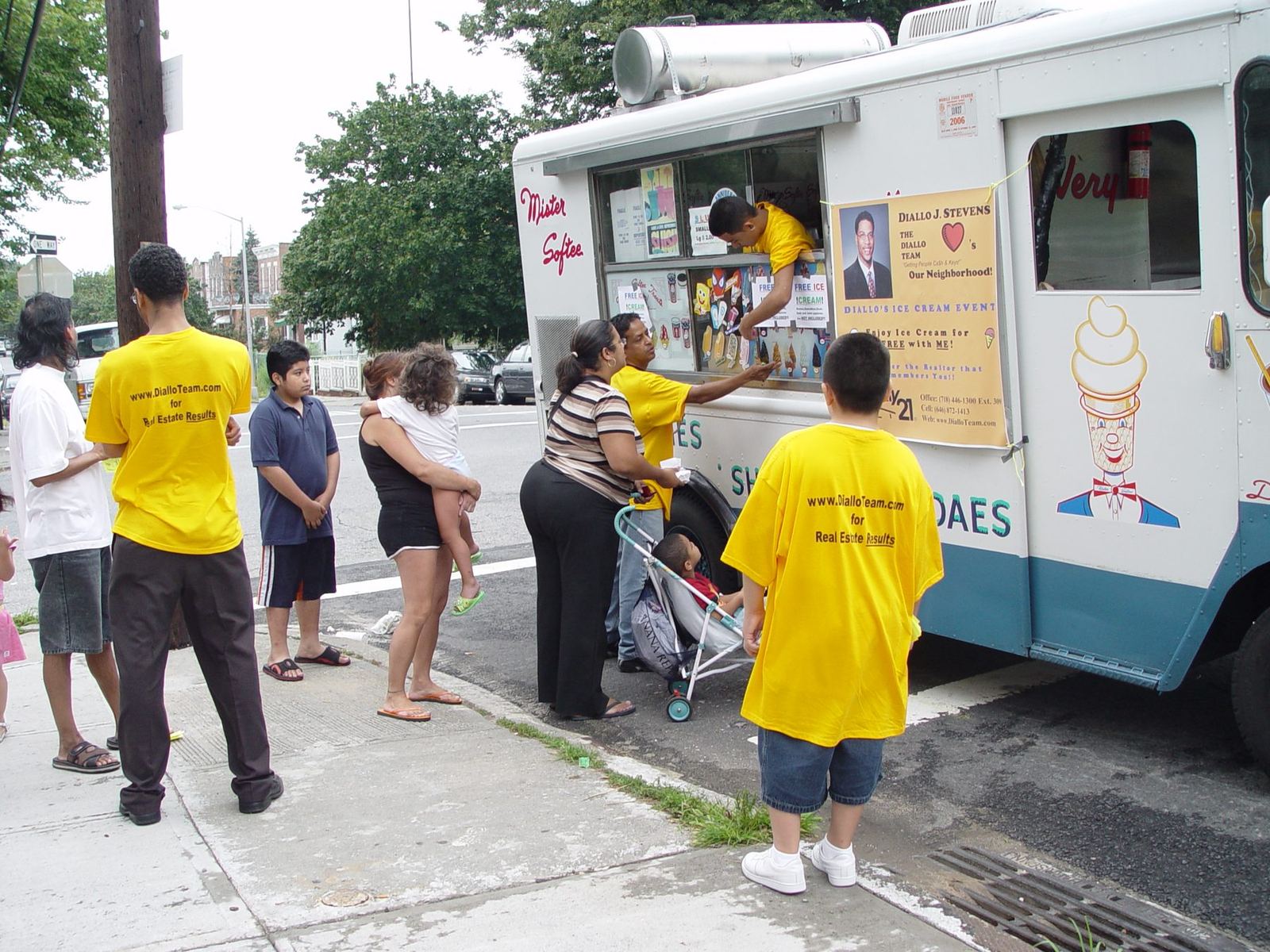 Neighbors at Diallo Stevens’ ice cream event in East Elmhurst
