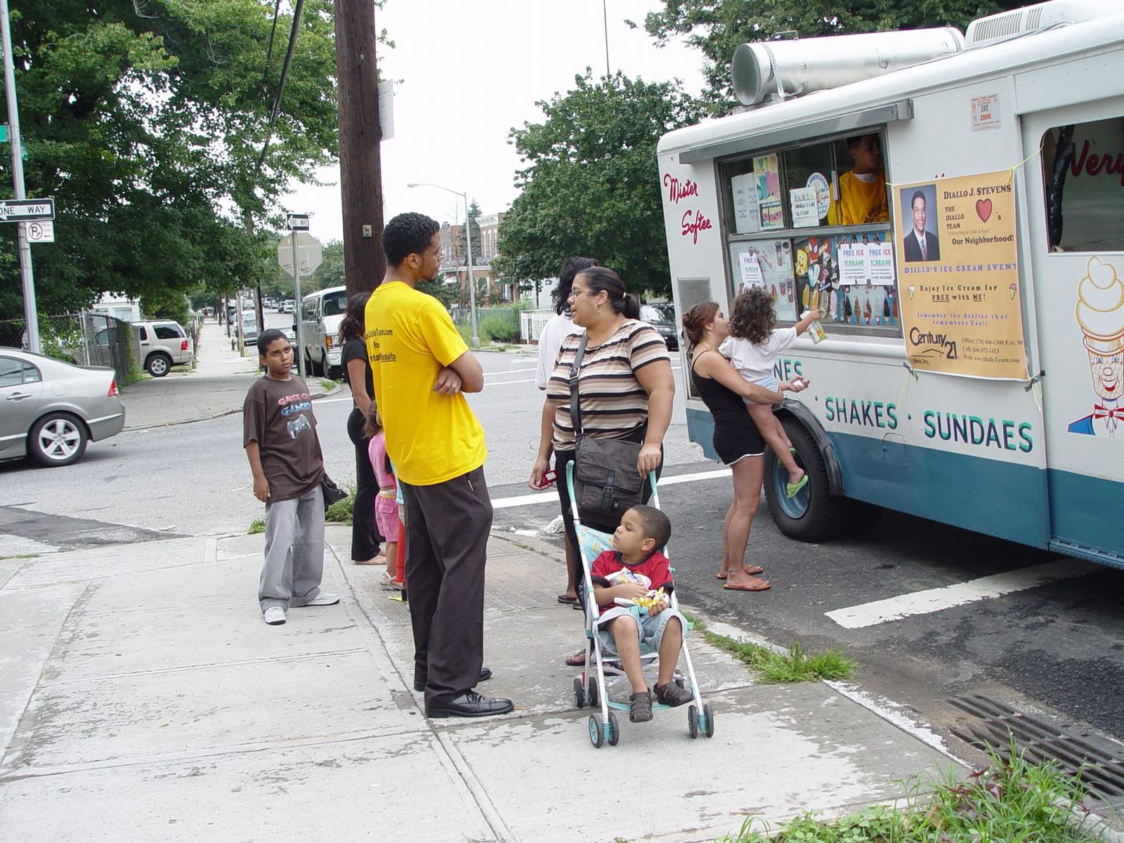 Neighbors at Diallo Stevens’ ice cream event in East Elmhurst