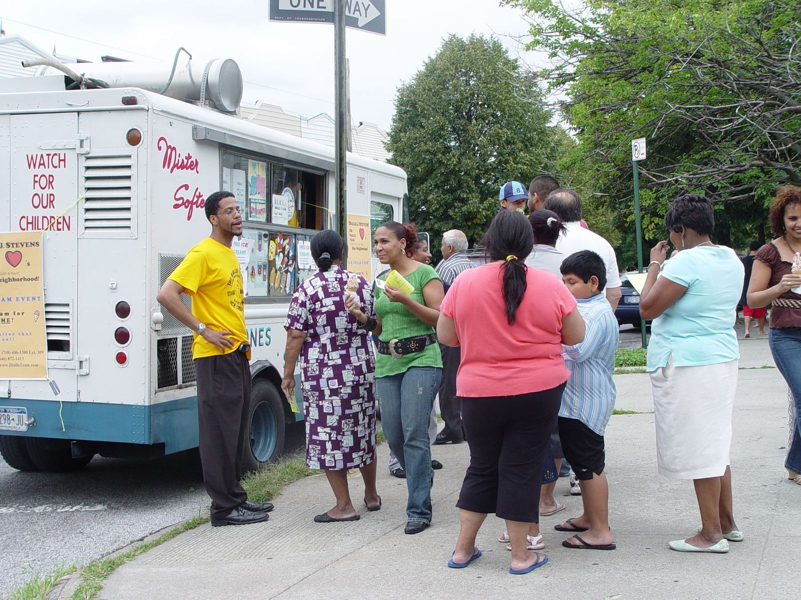Neighbors at the ice cream truck Diallo J. Stevens sent throughout East Elmhurst