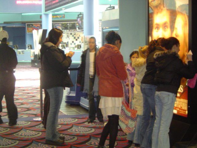 Guests at a private movie screening Diallo Stevens held for clients