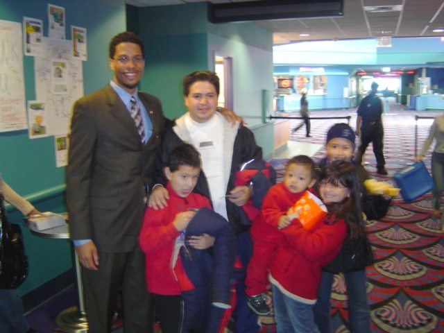 Guests at a private movie screening Diallo Stevens held for clients
