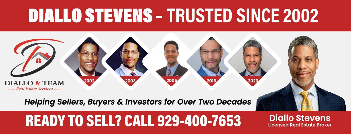 Diallo Stevens, trusted since 2002: portraits from 2002, 2003, 2005, 2016 and 2020, and today. Helping sellers, buyers and investors for over two decades.