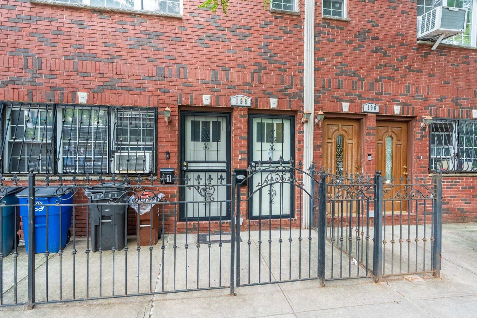 Attached brick homes in New York City